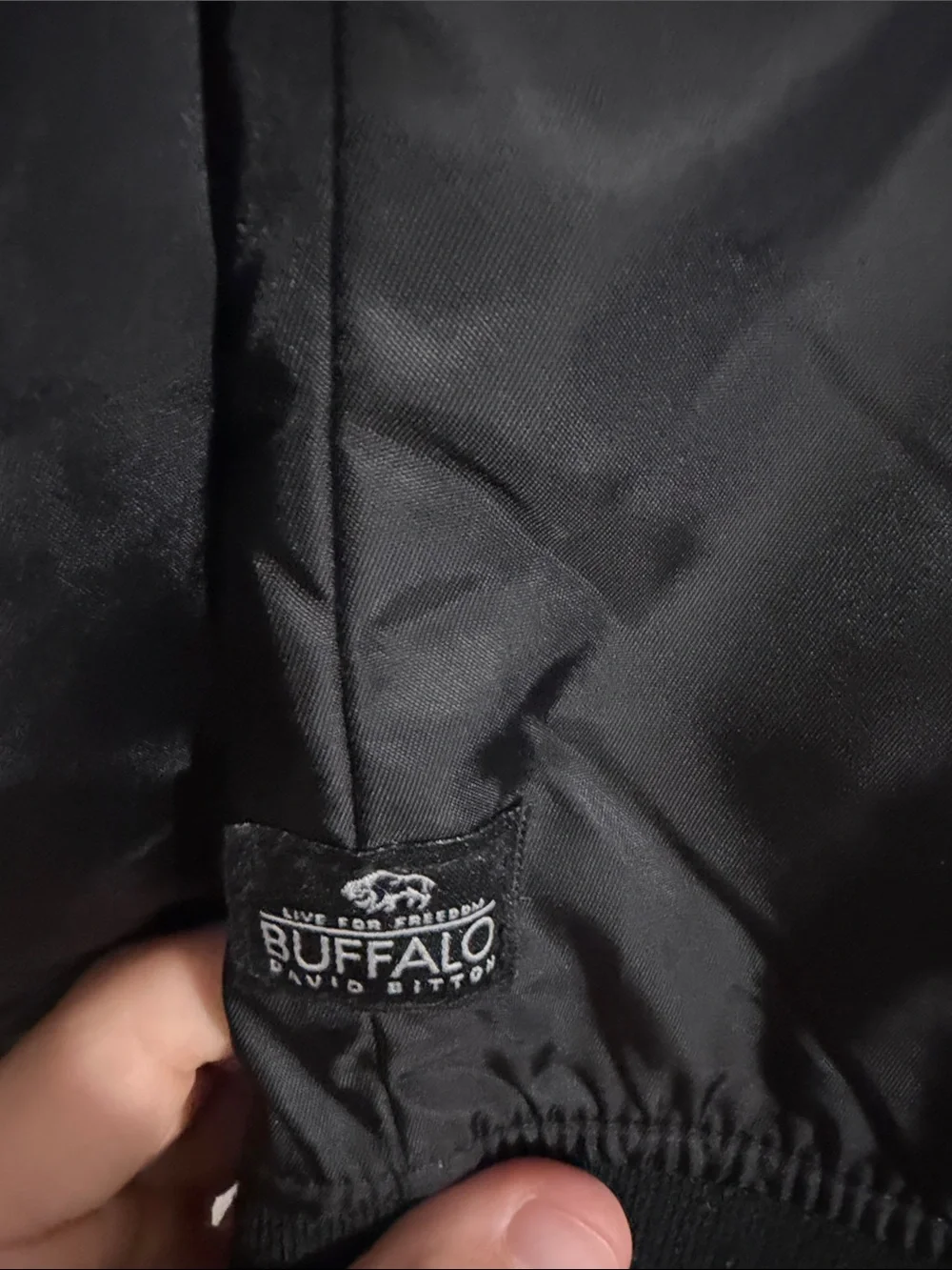 Buffalo Men's Black Bomber Jacket with Orange Lining